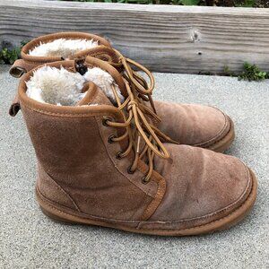 JOUSEN Amy Sherpa Boots 10.5 Women's Lace Up Shoes Faux Suede